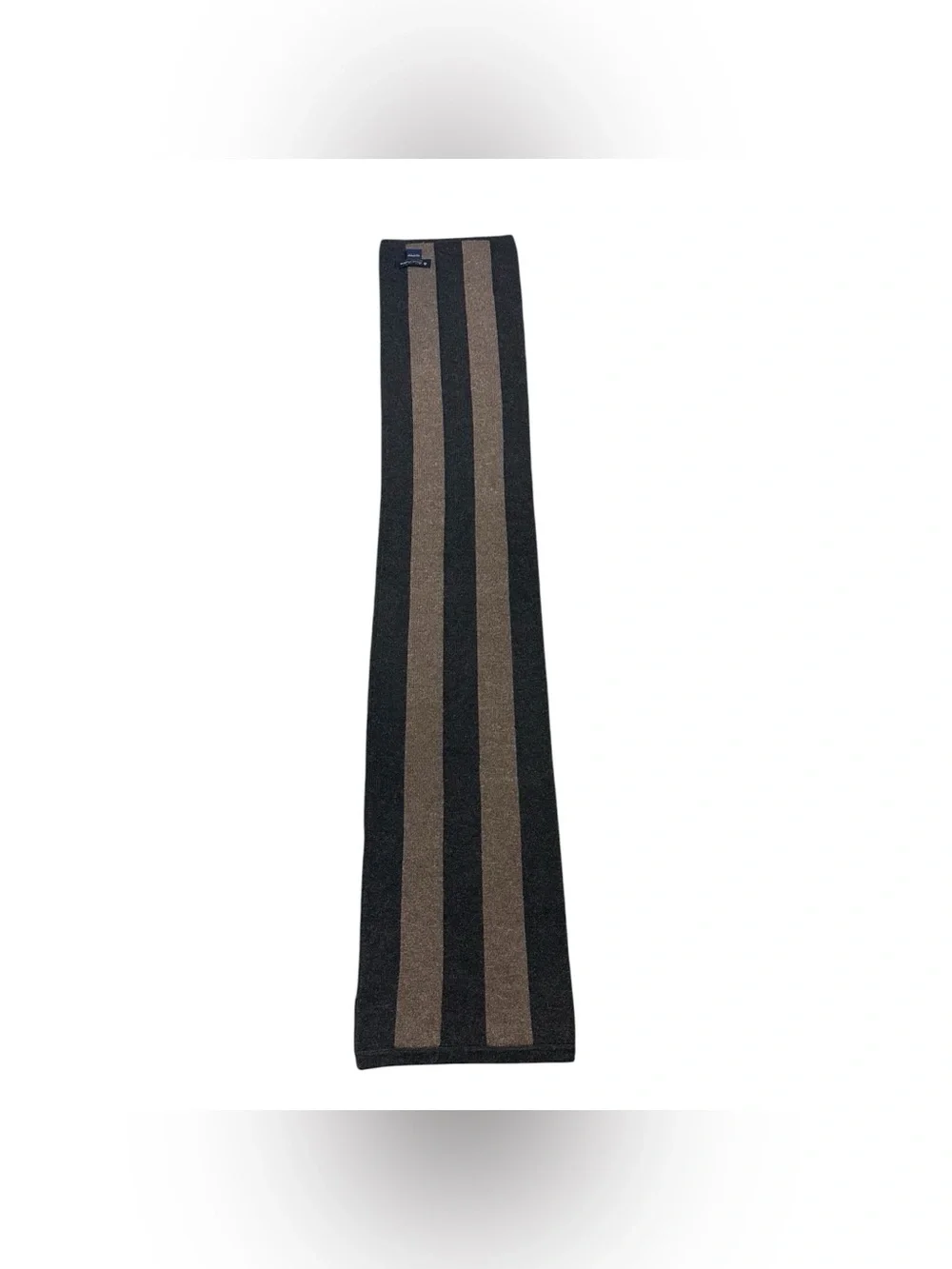 Brooks Brothers 100% Lambswool Reversible Argyle Stripe Scarf Brown Gray Men’s